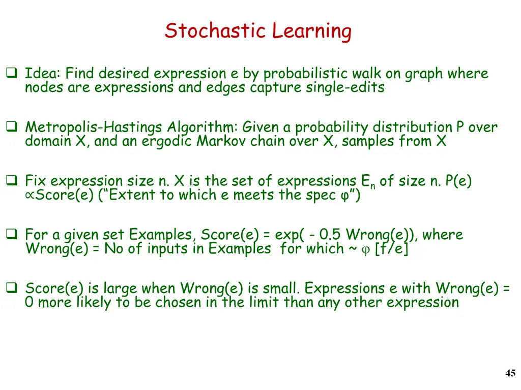 stochastic learning