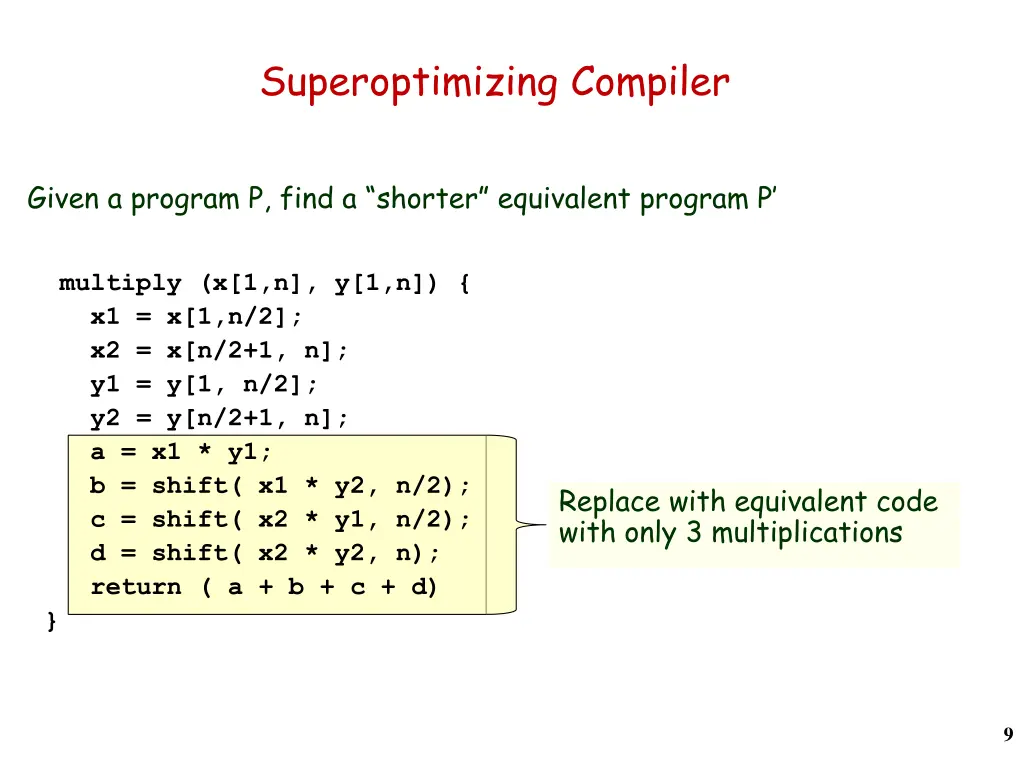 superoptimizing compiler