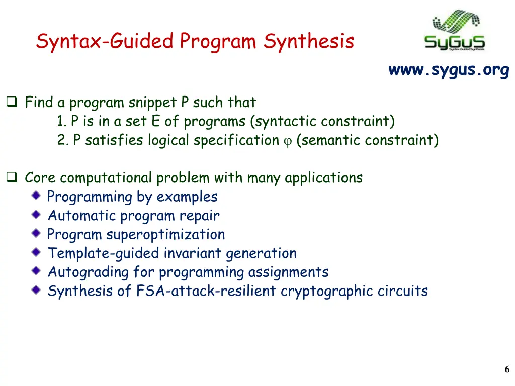 syntax guided program synthesis