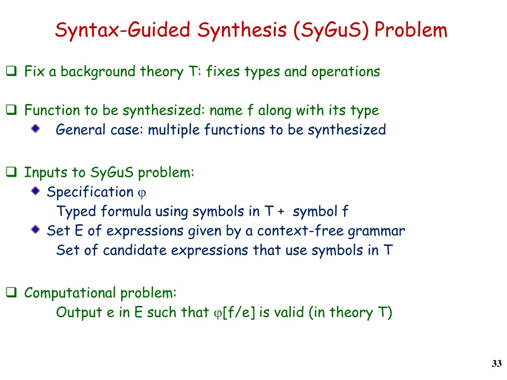 syntax guided synthesis sygus problem 1