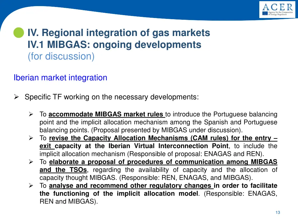 iv regional integration of gas markets