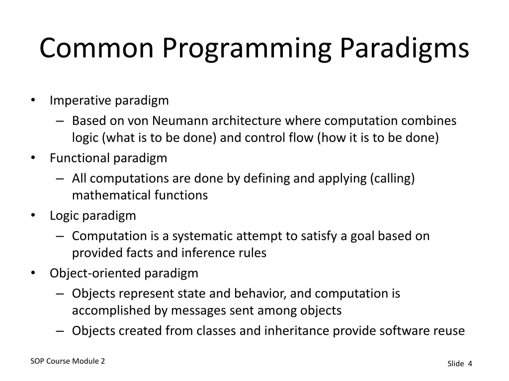 common programming paradigms