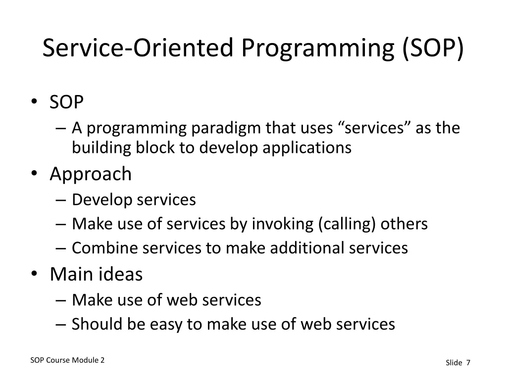 service oriented programming sop