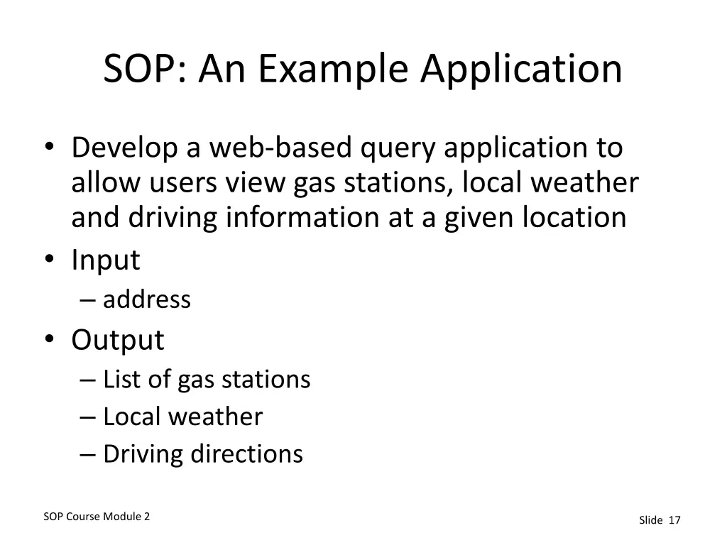 sop an example application