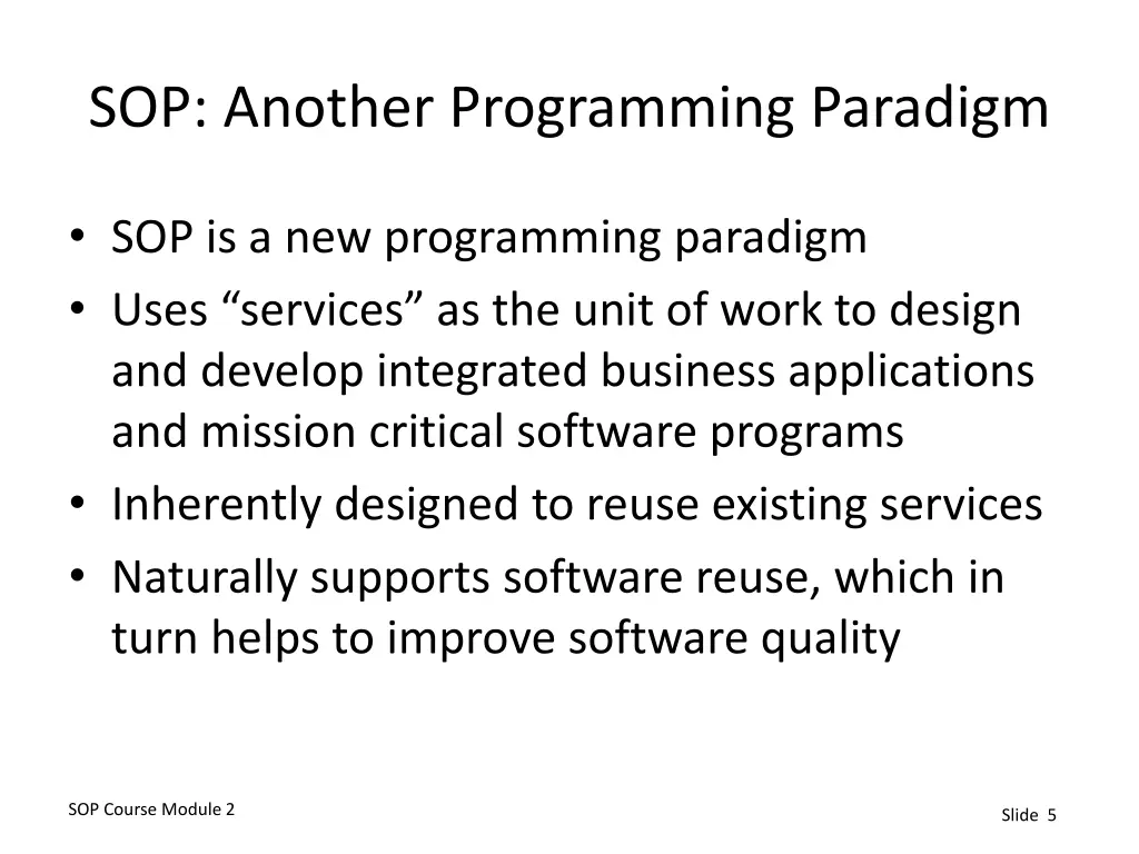 sop another programming paradigm