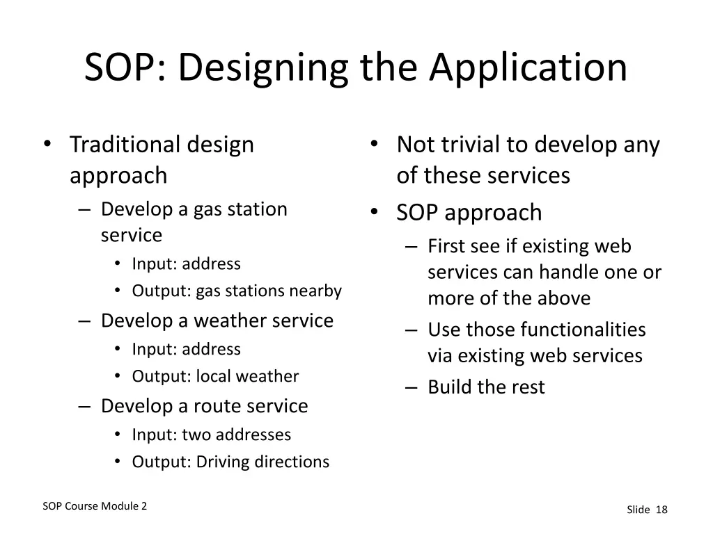 sop designing the application