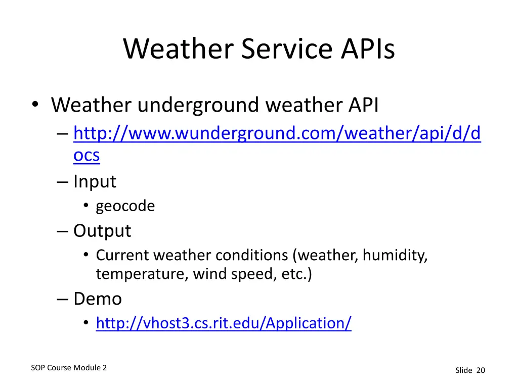 weather service apis