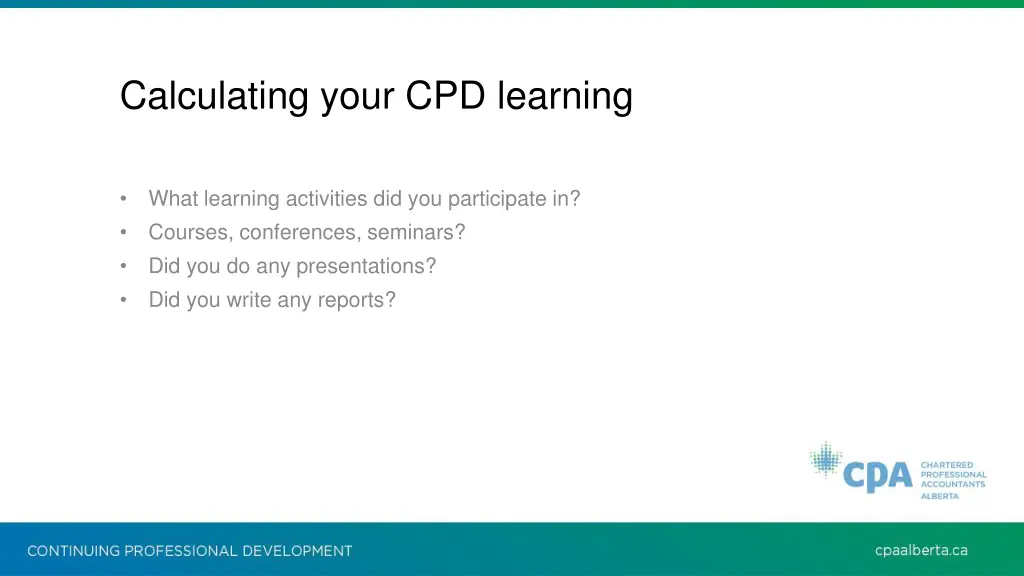 calculating your cpd learning