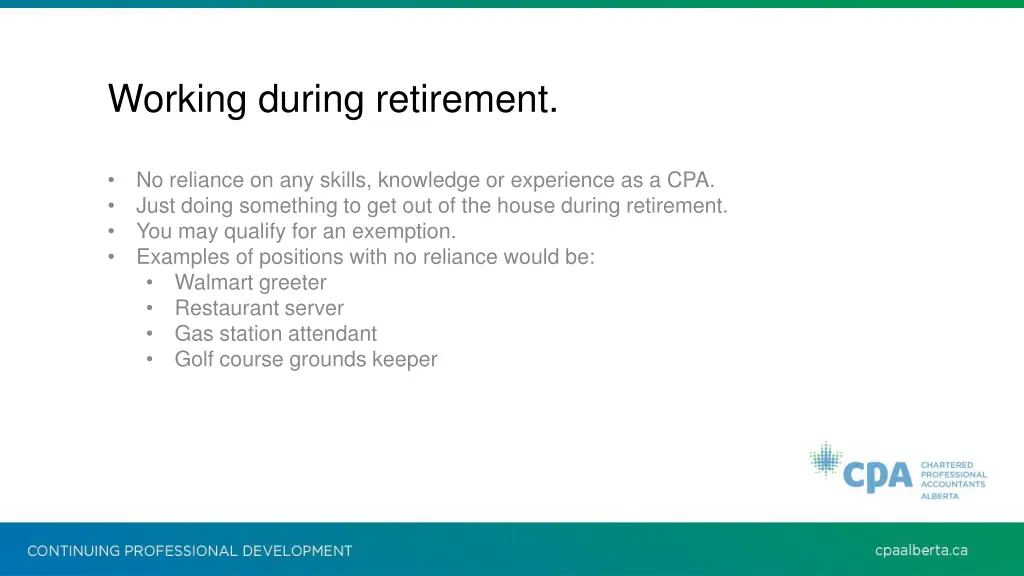 working during retirement