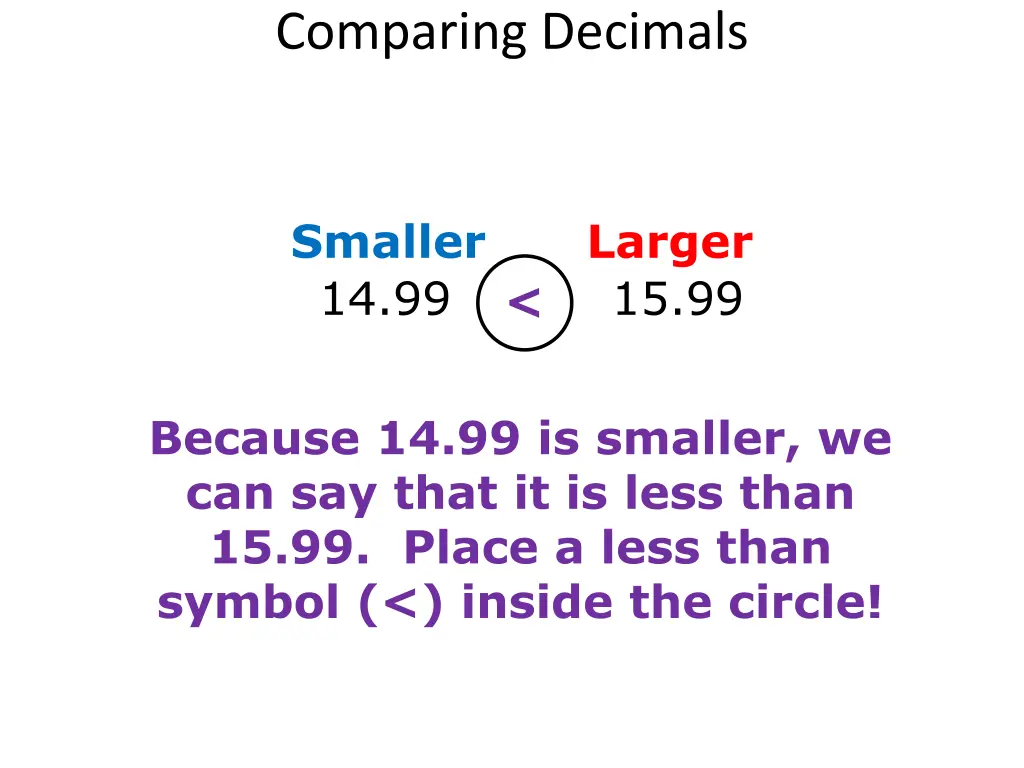 comparing decimals 6