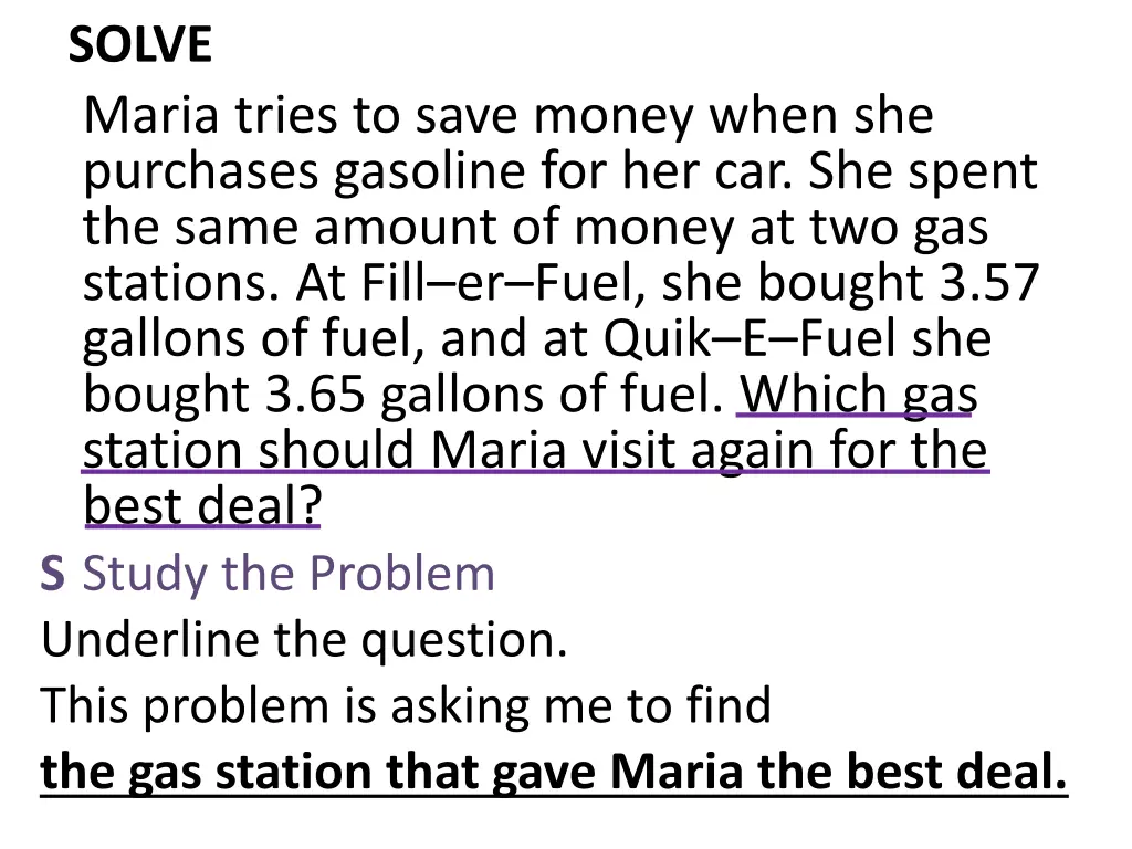 solve maria tries to save money when