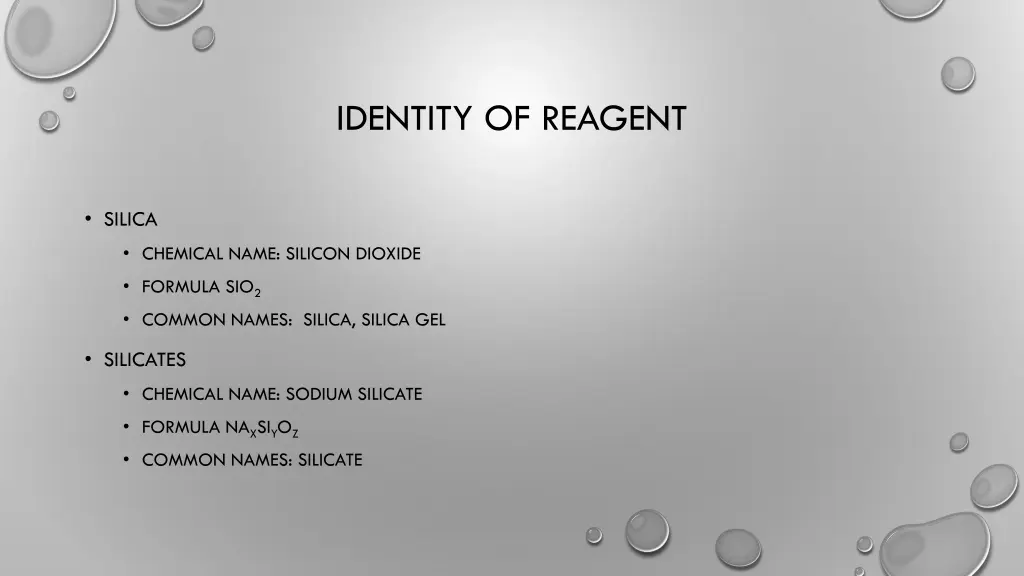 identity of reagent