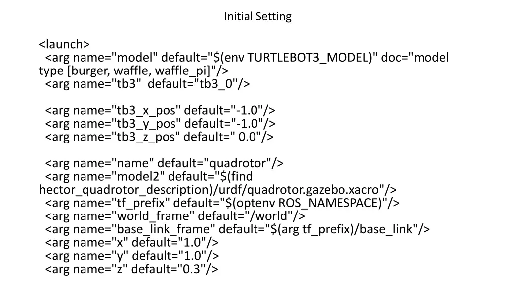 initial setting