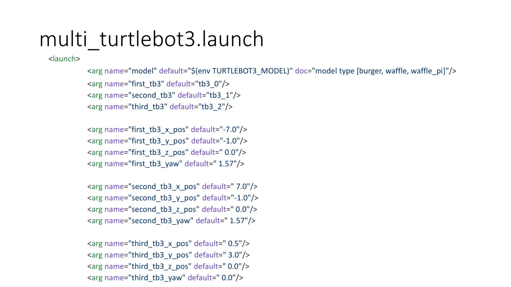 multi turtlebot3 launch launch arg name model