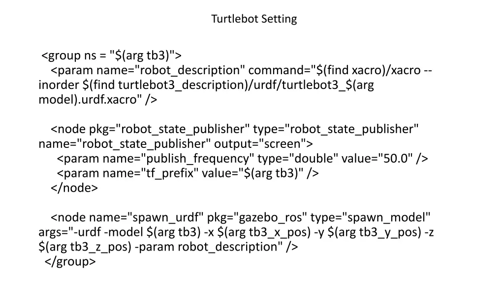 turtlebot setting