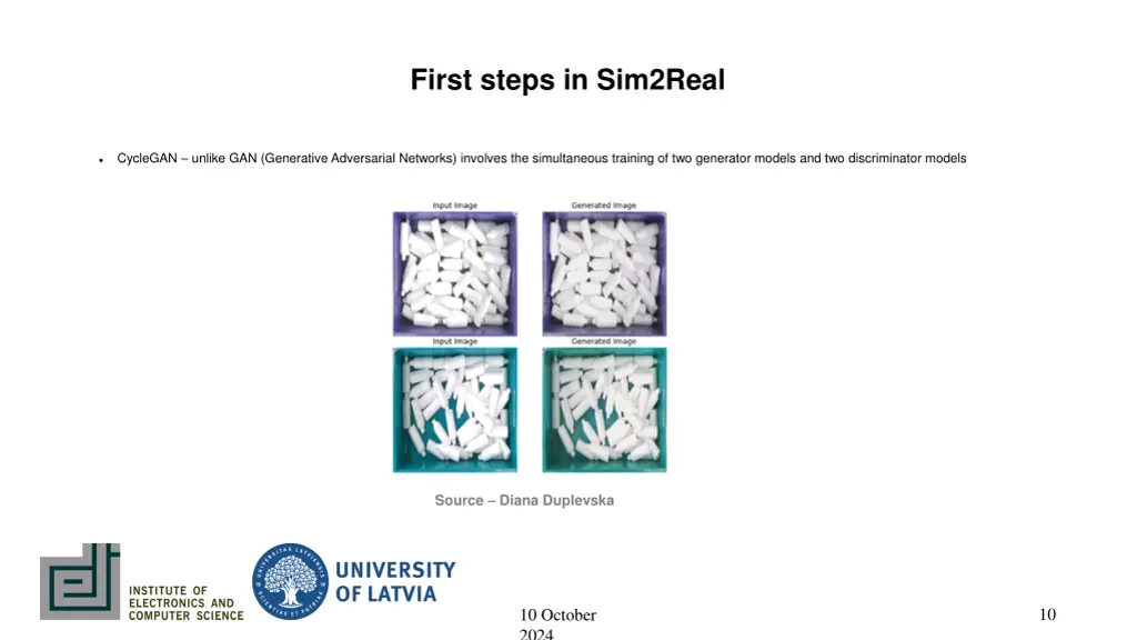 first steps in sim2real