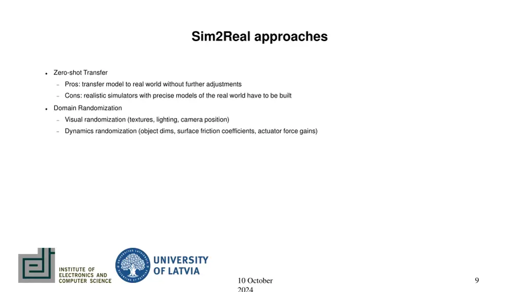 sim2real approaches