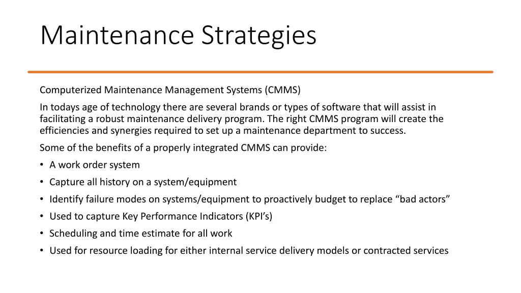 maintenance strategies 1