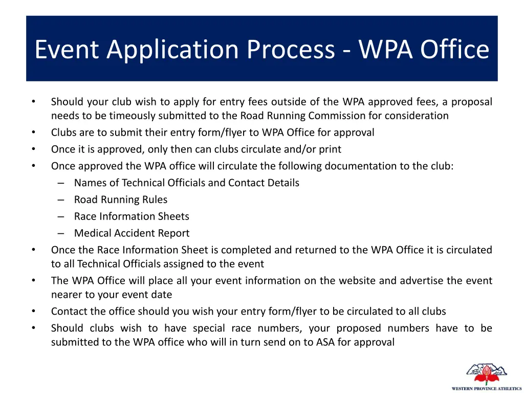 event application process wpa office