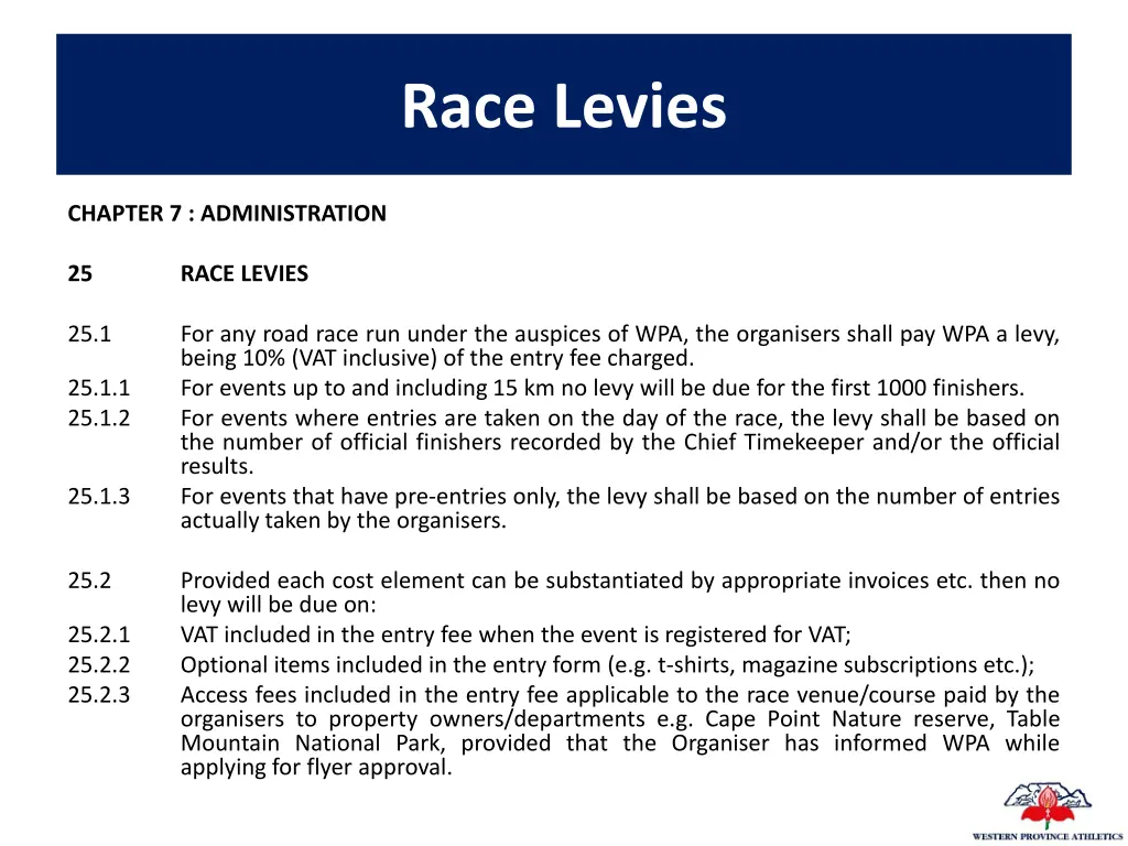 race levies