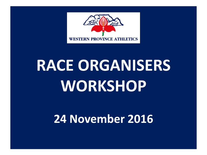 race organisers workshop