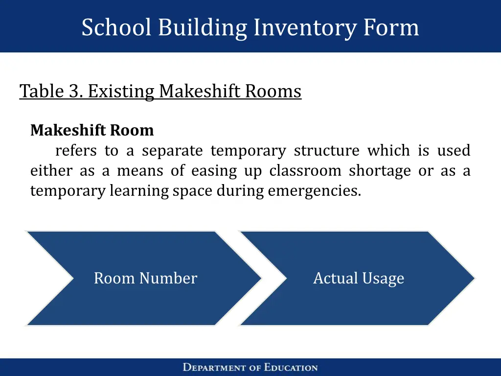 school building inventory form 10