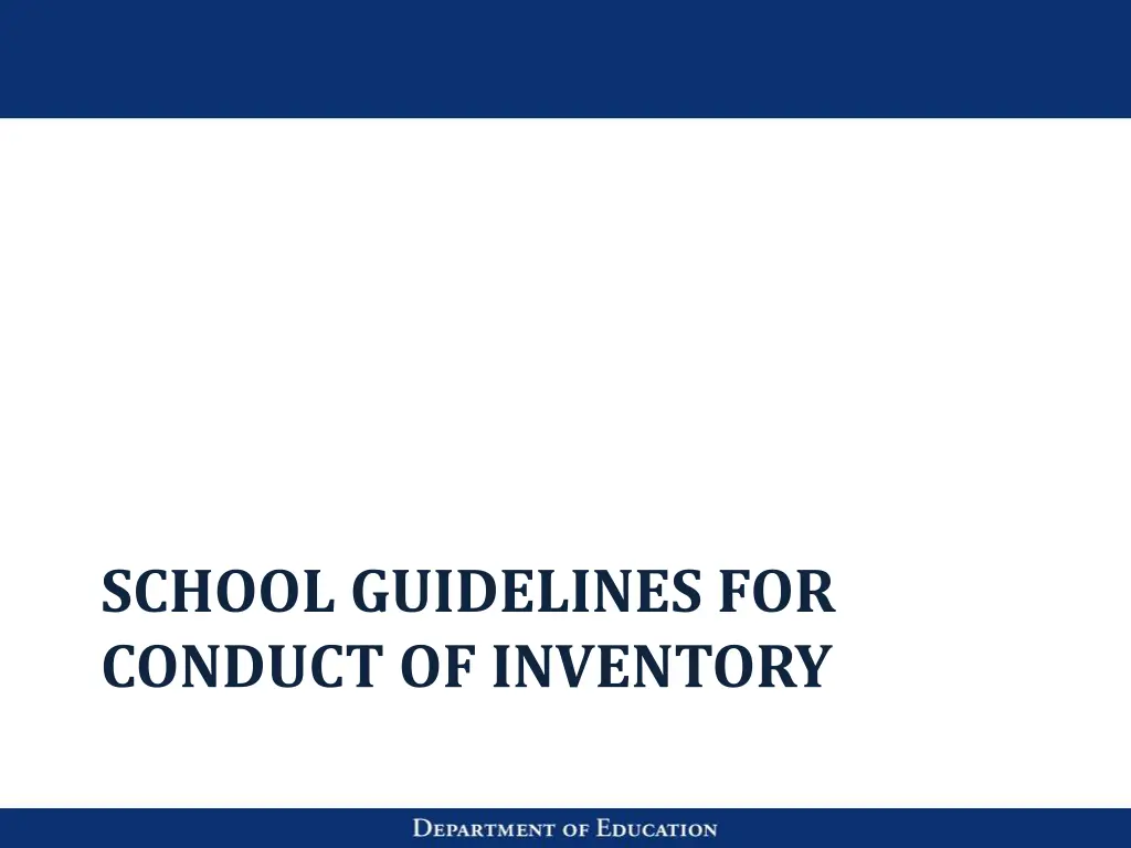 school guidelines for conduct of inventory