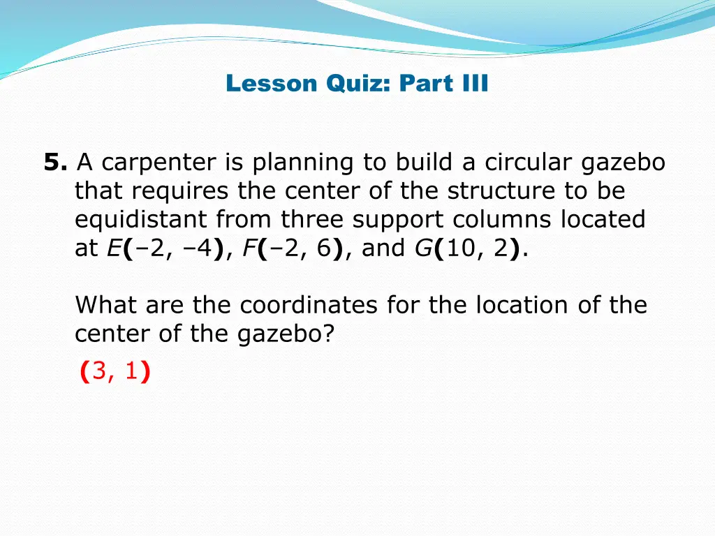 lesson quiz part iii