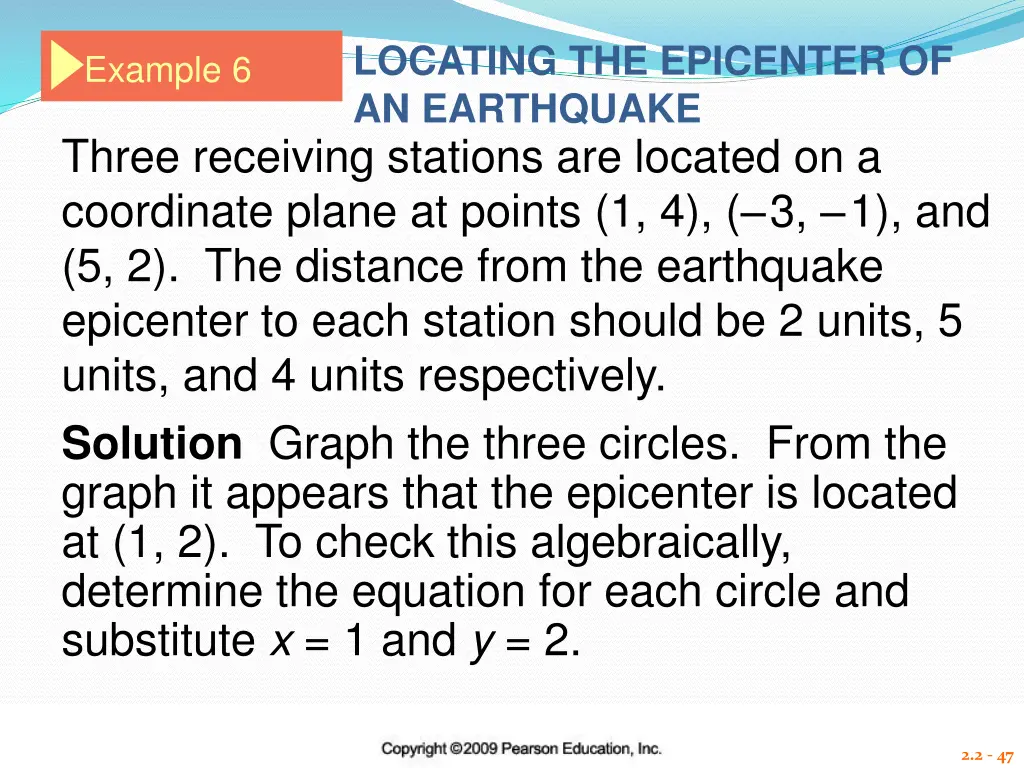 locating the epicenter of an earthquake three