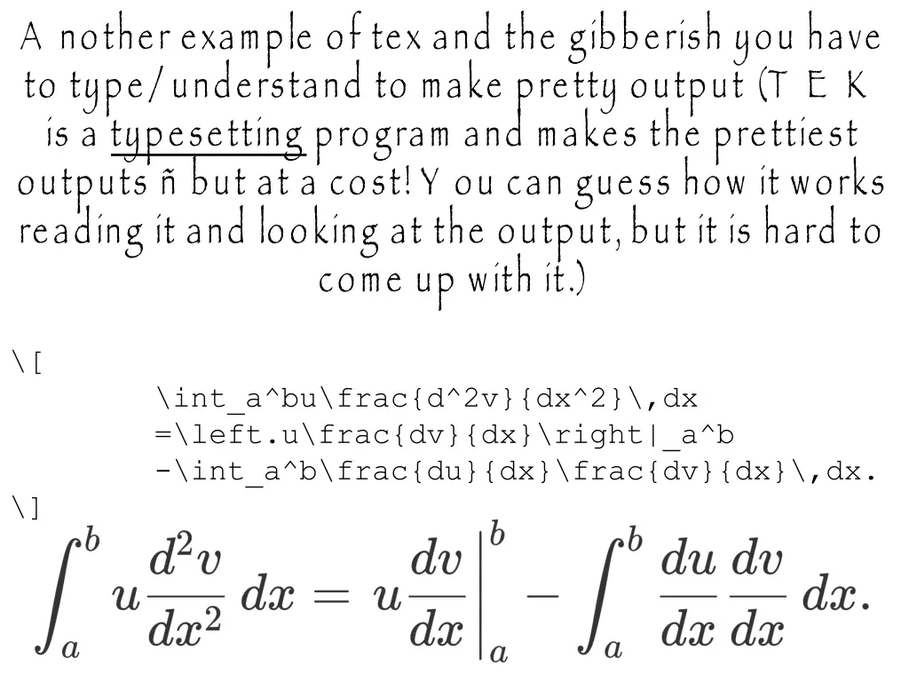 a nother example of tex and the gibberish