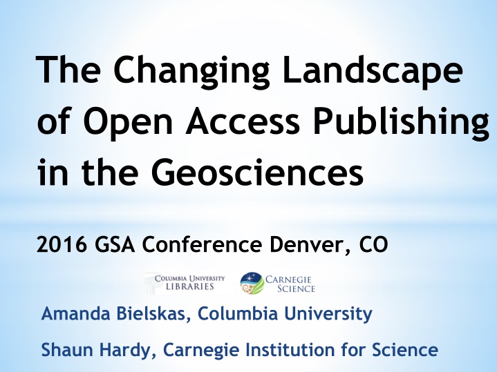 the changing landscape of open access publishing