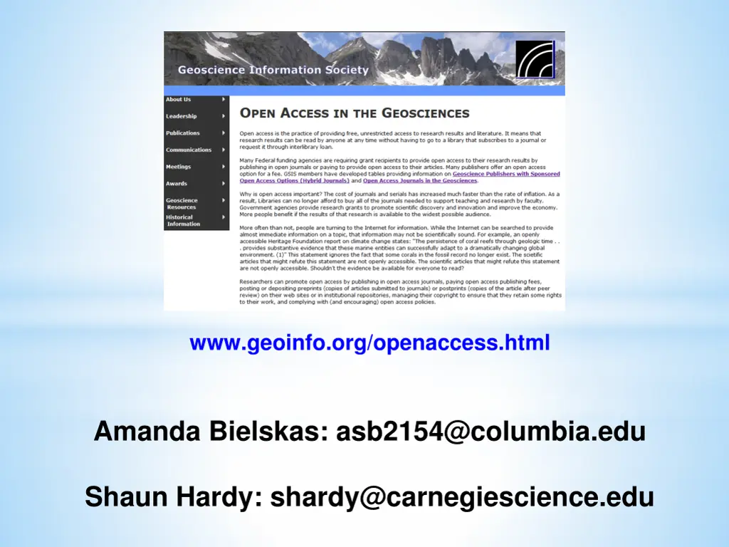 www geoinfo org openaccess html