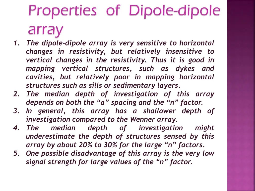 properties of dipole dipole array