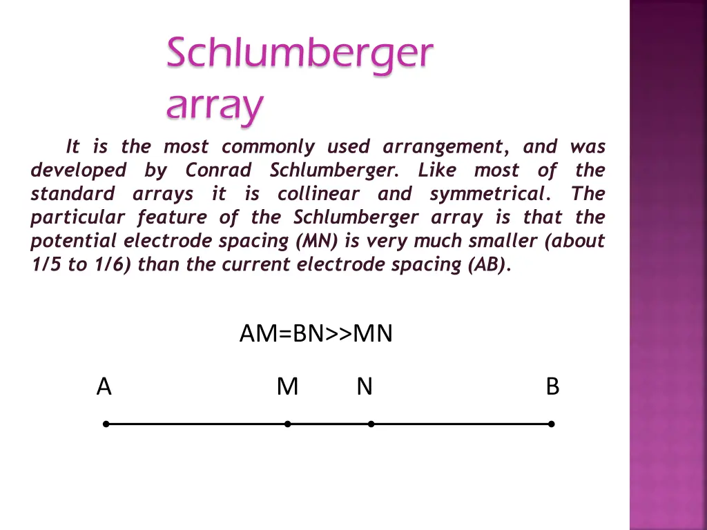 schlumberger array it is the most commonly used