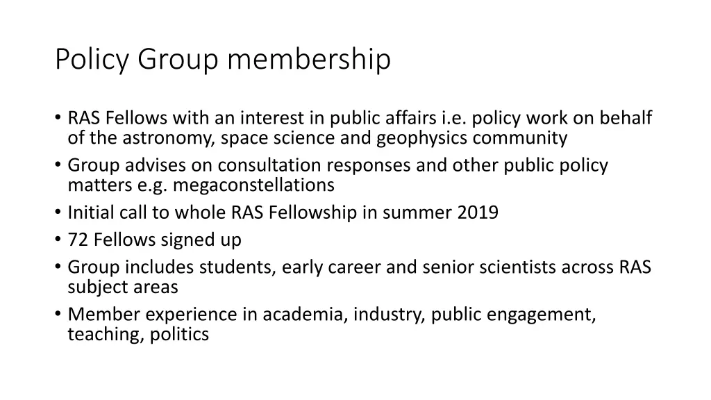 policy group membership