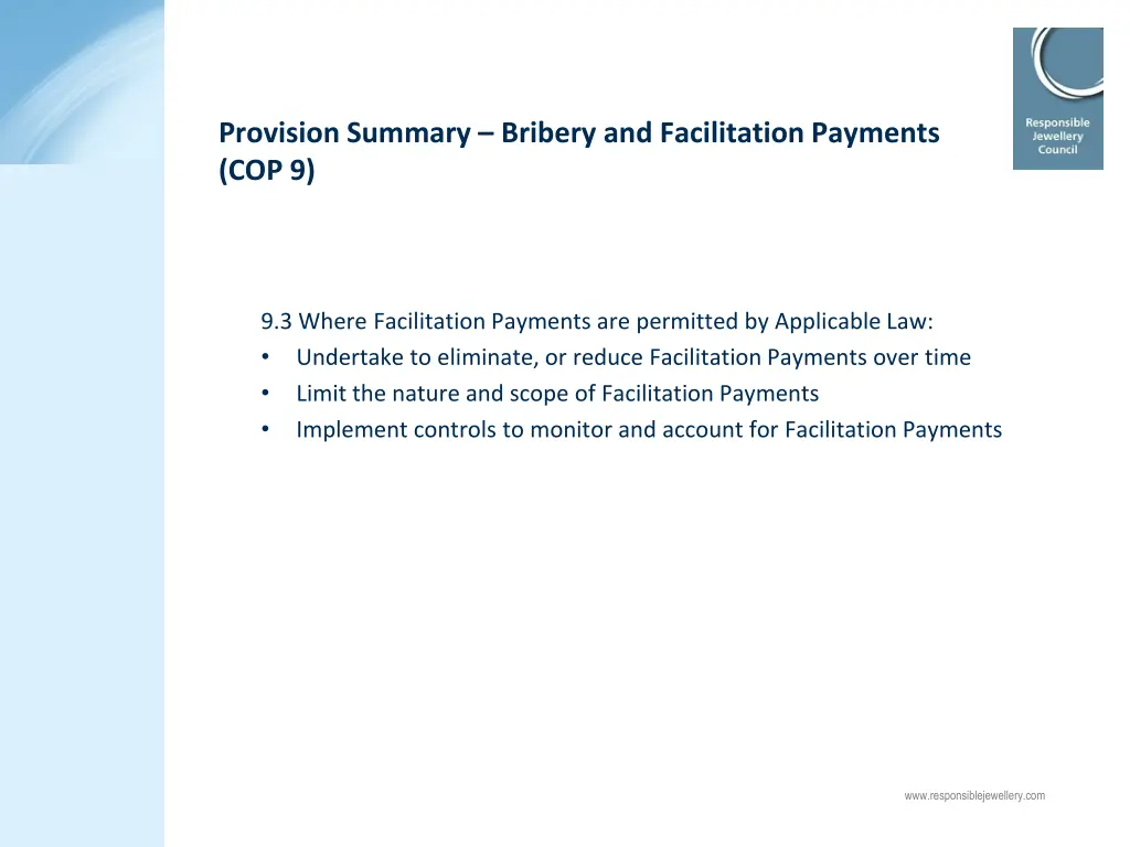 provision summary bribery and facilitation 1