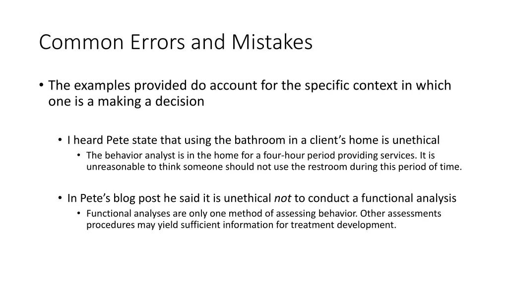 common errors and mistakes 1