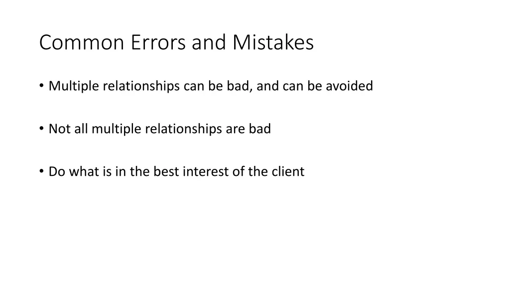 common errors and mistakes 10