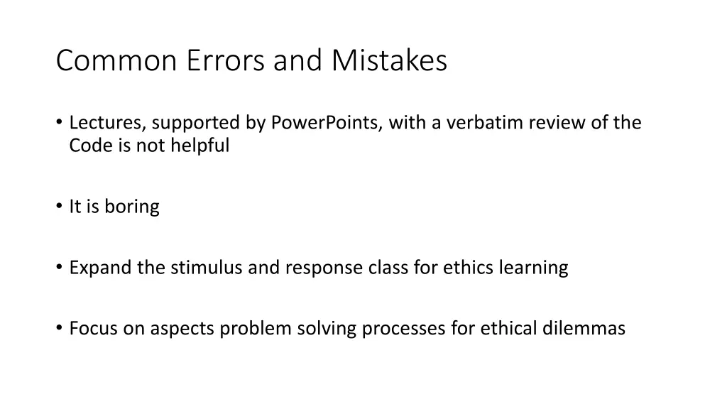 common errors and mistakes 11