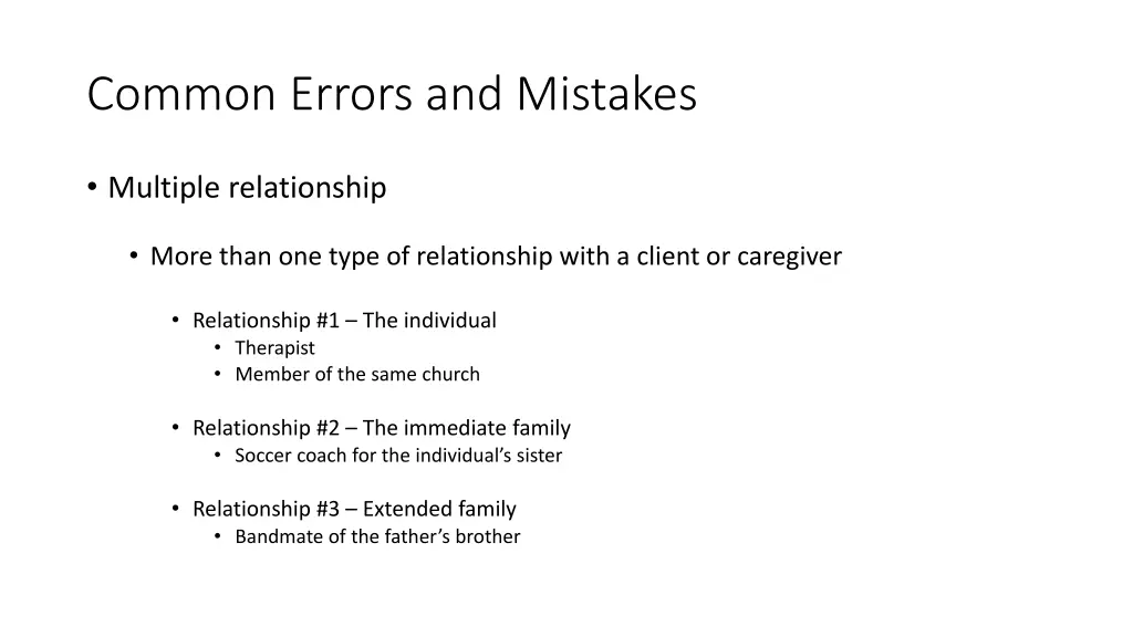 common errors and mistakes 5