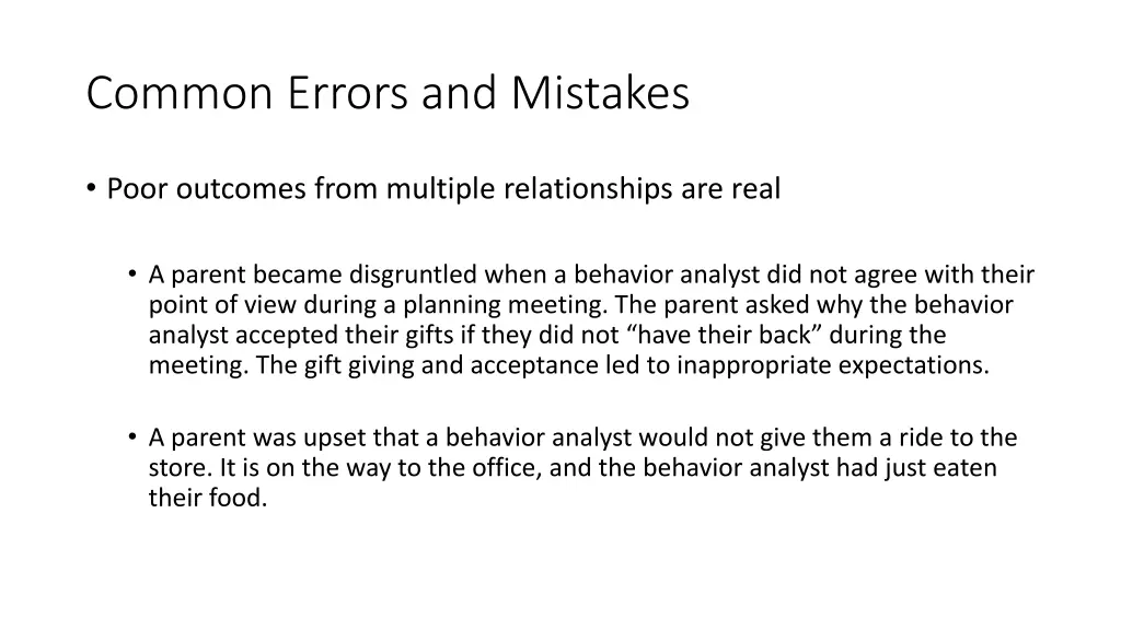 common errors and mistakes 9