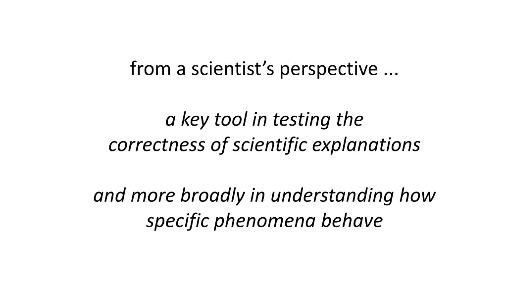 from a scientist s perspective