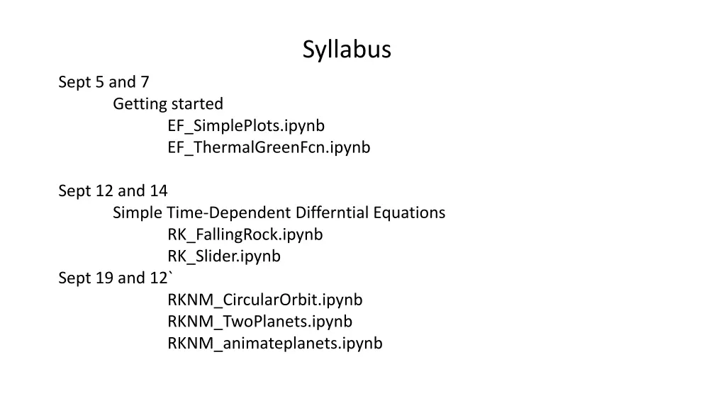 syllabus