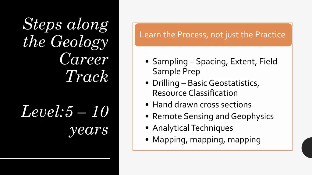 steps along the geology career track