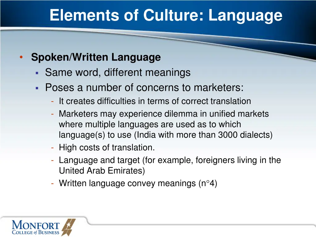 elements of culture language