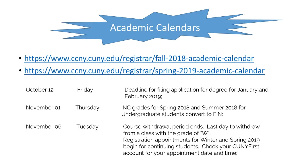 academic calendars