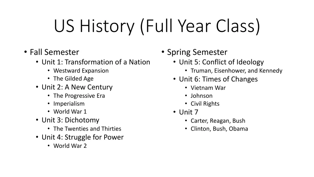 us history full year class