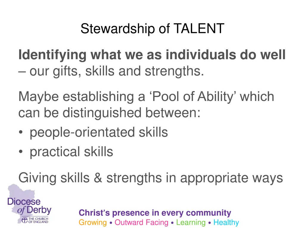 stewardship of talent