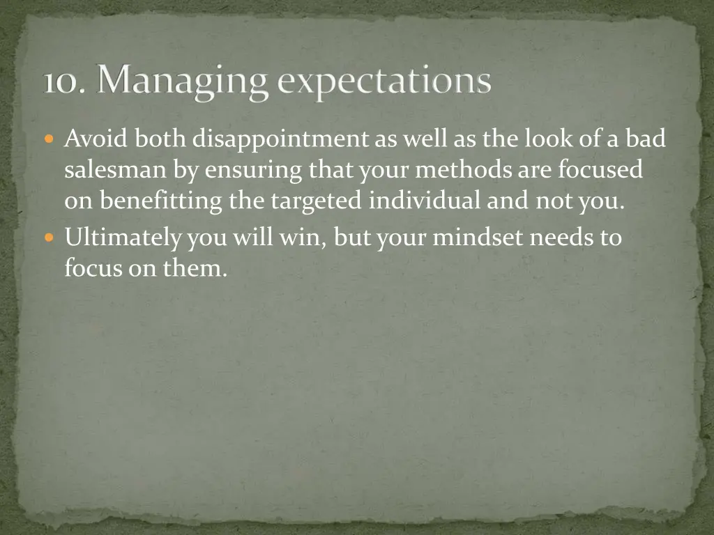 10 managing expectations