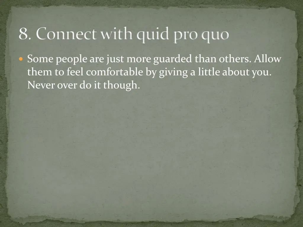 8 connect with quid pro quo